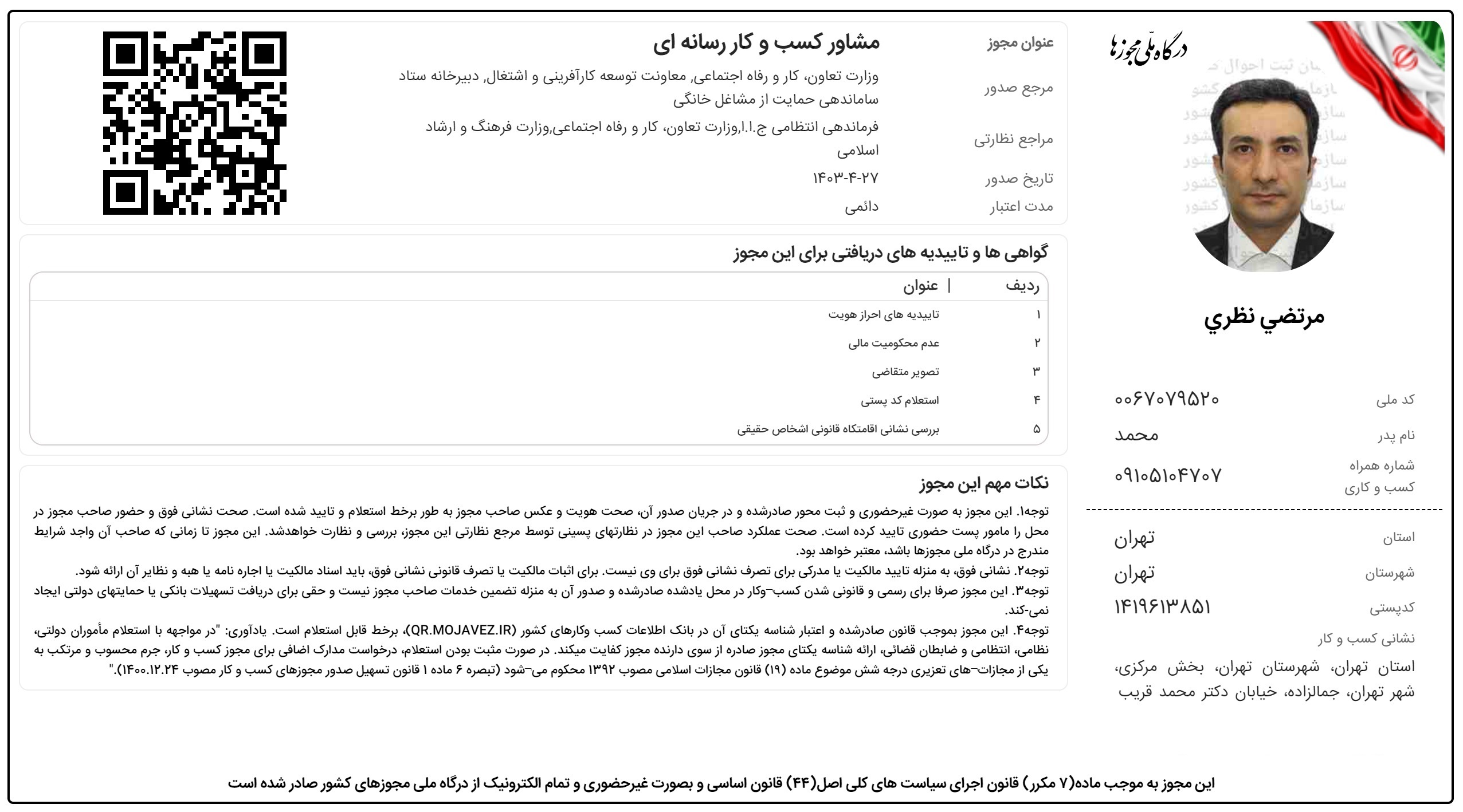 مجوز کسب و کار رسانه ای